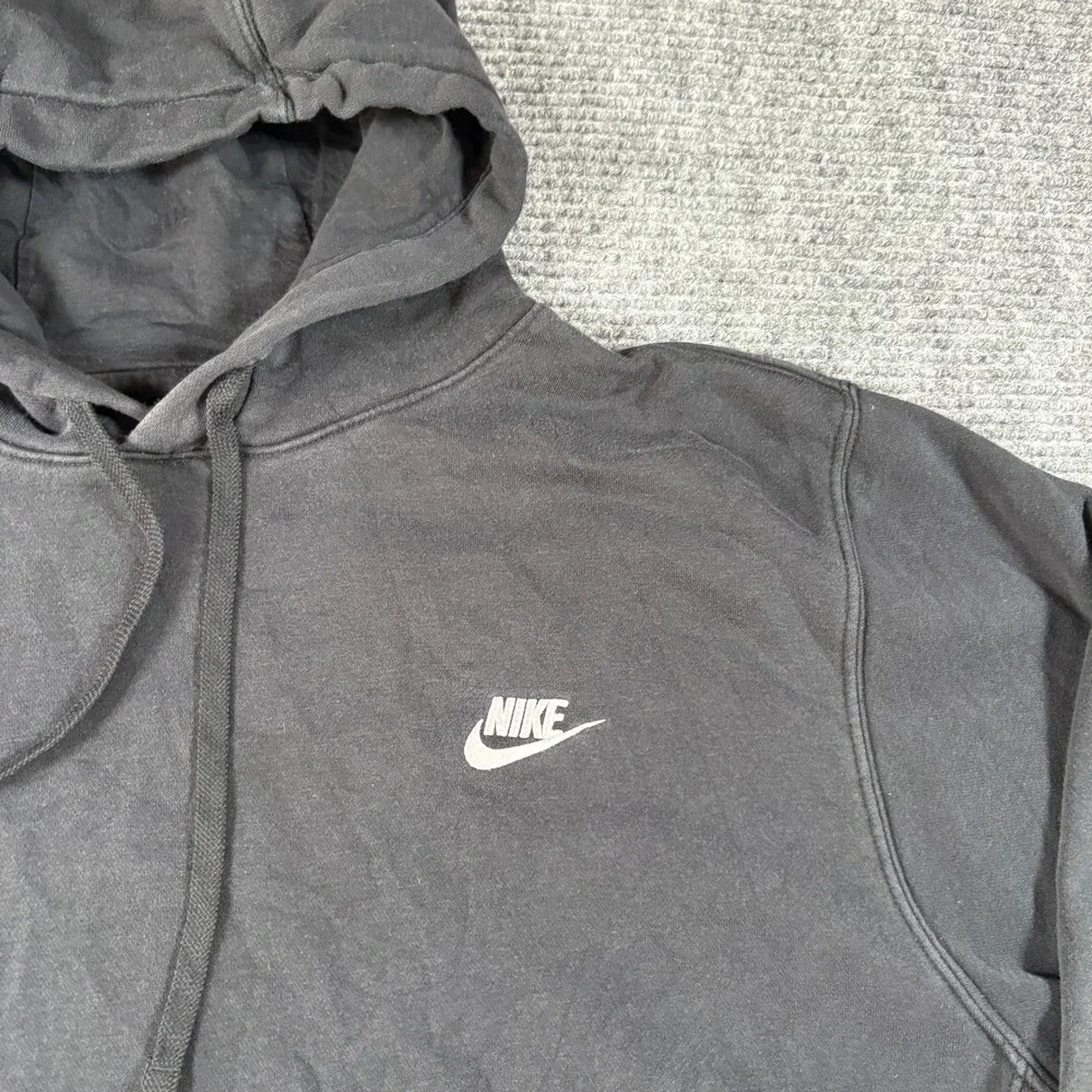 Nike Mens Club Fleece Pullover Hoodie Black Embroidered Swoosh Logo 3917